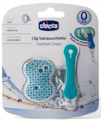 CHICCO CLIP C/CATENELLA AZZURRA         