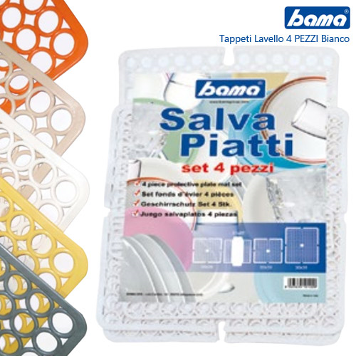 TAPPETO LAVELLO 4 PZ BIANCO             