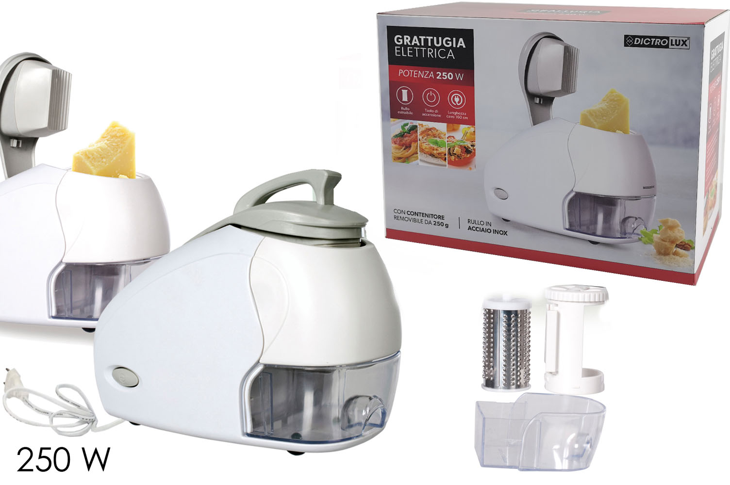 GRATTUGIA ELETTRICA BIANCA 250 W        