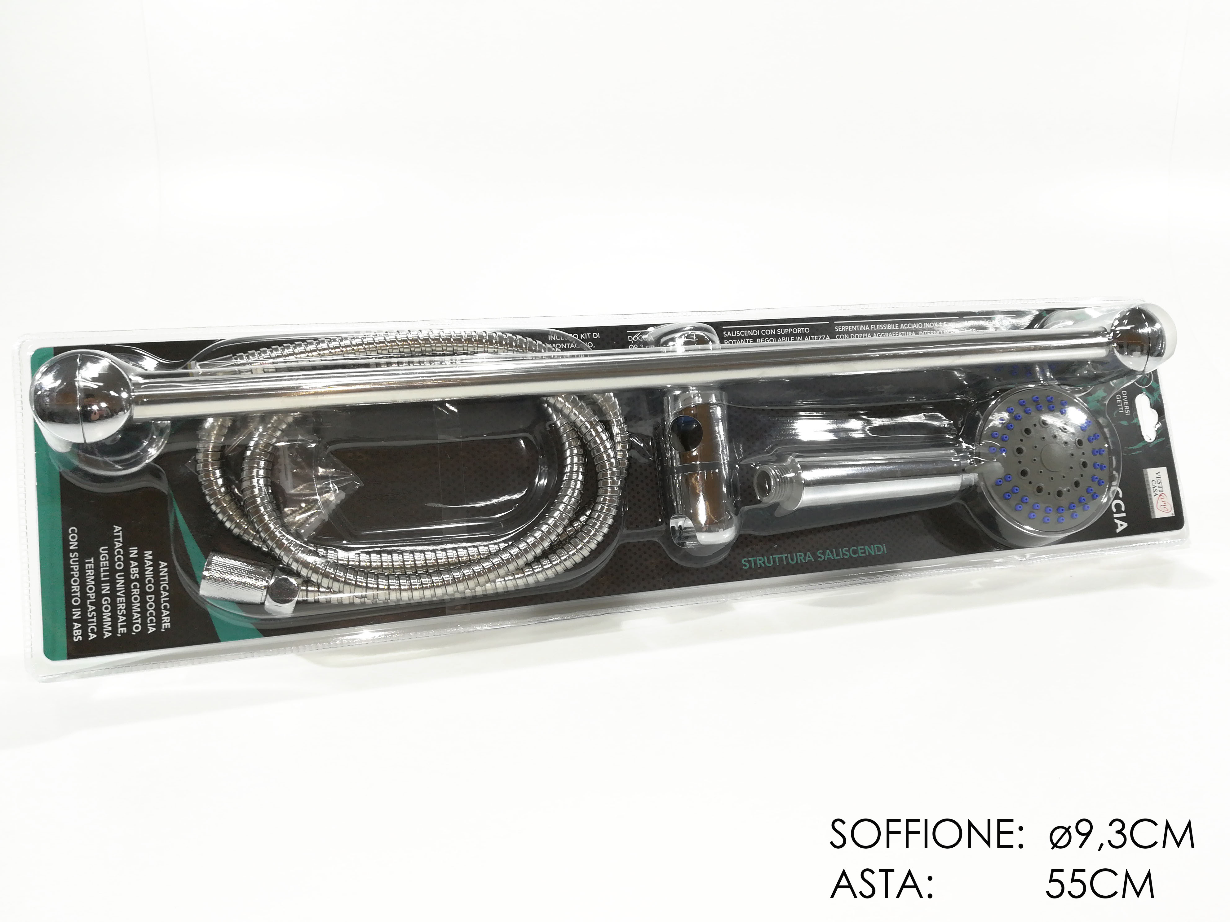 SET DOCCIA 5 GETTI C/ASTA CROMATO       