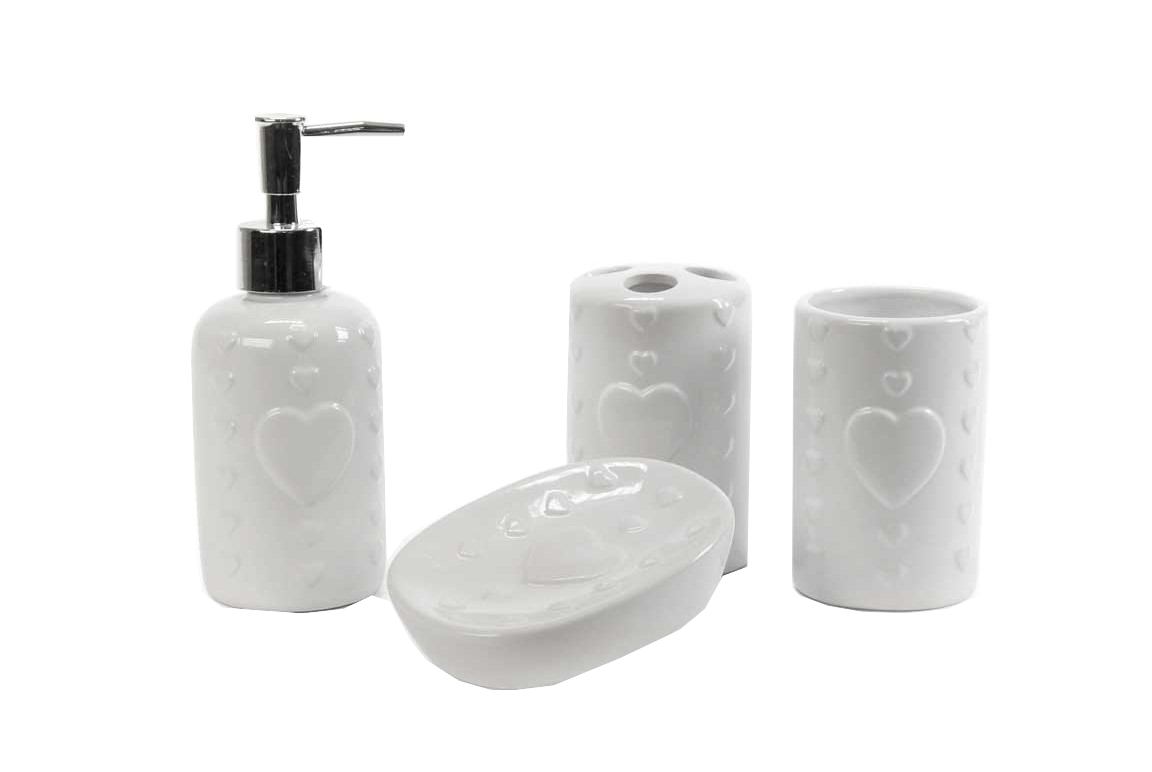 SET 4PZ BAGNO MOTIVO CUORI              