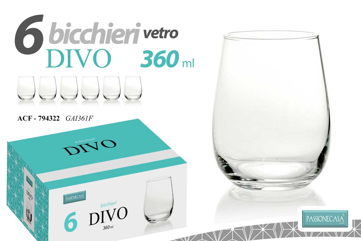 DIVO BICCHIERI 6PZ 36CL                 