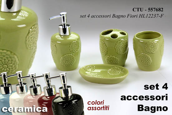 SET 4PZ BAGNO MOTIVO FIORI              