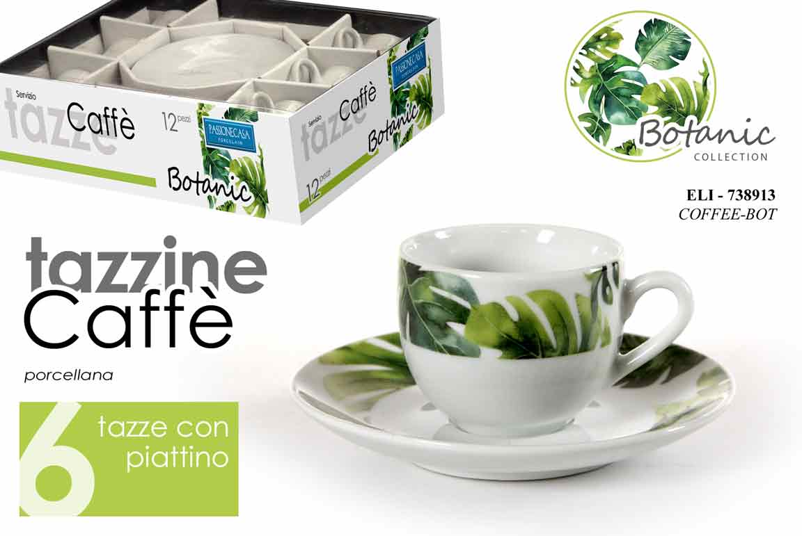 TAZZINE CAFFE' 6PZ MOTIVO BOTANICO      