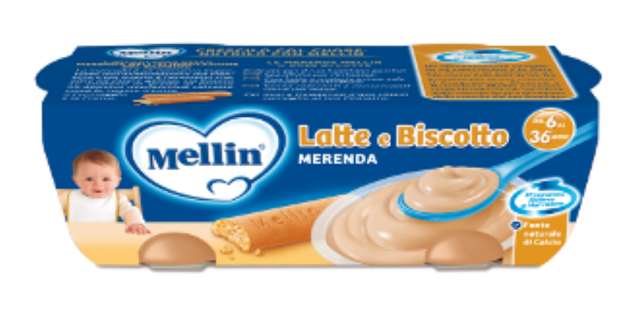 MELLIN MERENDA LATTE 2X100GR BISCOTT    