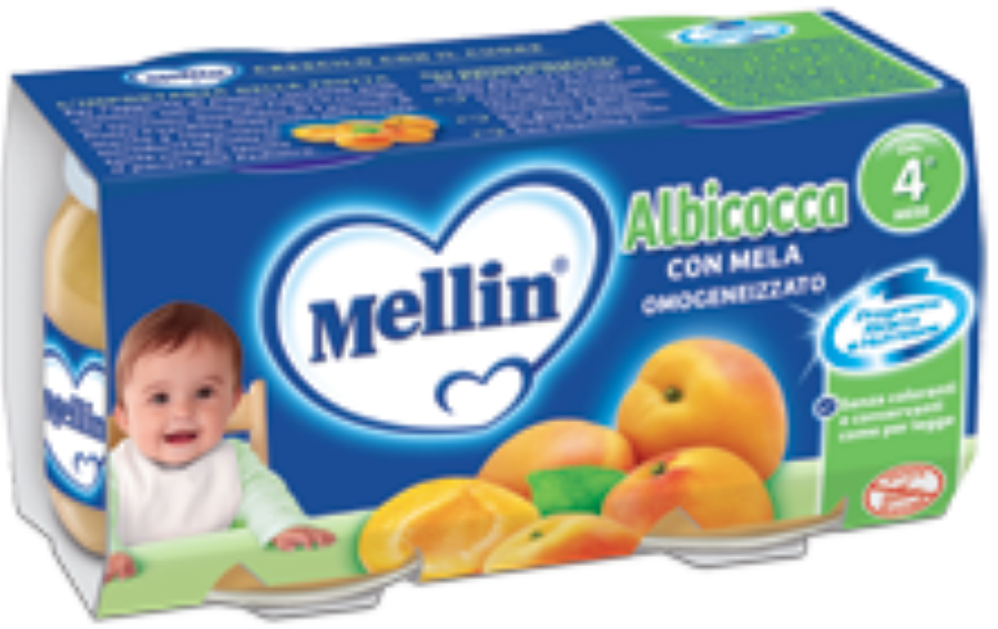 MELLIN OMOGEN.2X100GR MELA ALBICOCCA    