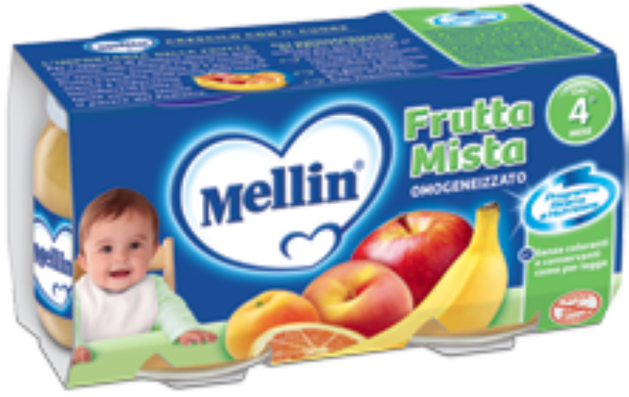 MELLIN OMOGEN.2X100GR FRUTTA MIX        