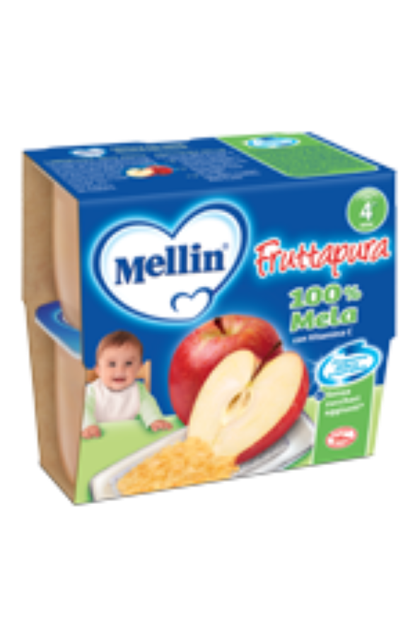 MELLIN FRUTTAPURA 4X100GR MELA          