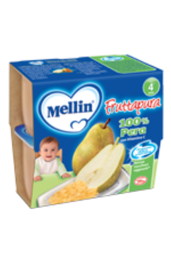 MELLIN FRUTTAPURA 4X100GR PERA          