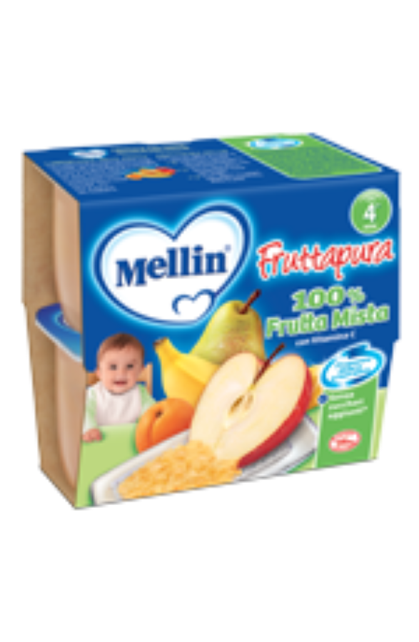 MELLIN FRUTTAPURA 4X100GR FRUTTA MIX    