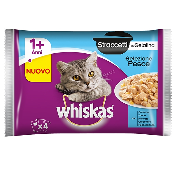 WHISKAS STRACCETTI 4 PZ X85 GR PESCE    