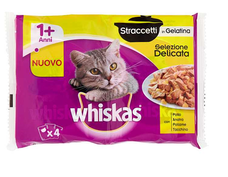 WHISKAS STRACCETTI 4 PZ X85 GR          