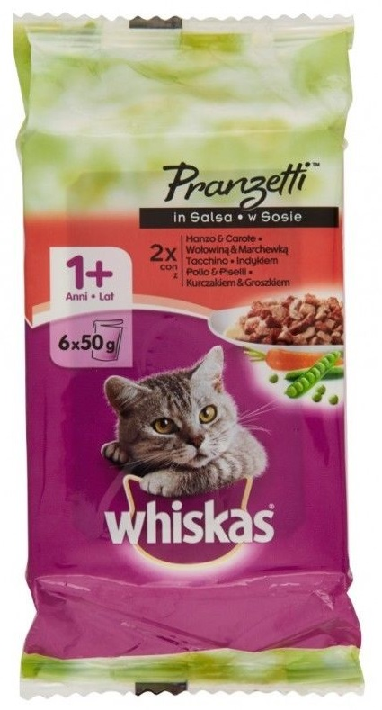 WHISKAS CARNI E VERDURA 6 PZ X 50 GR    