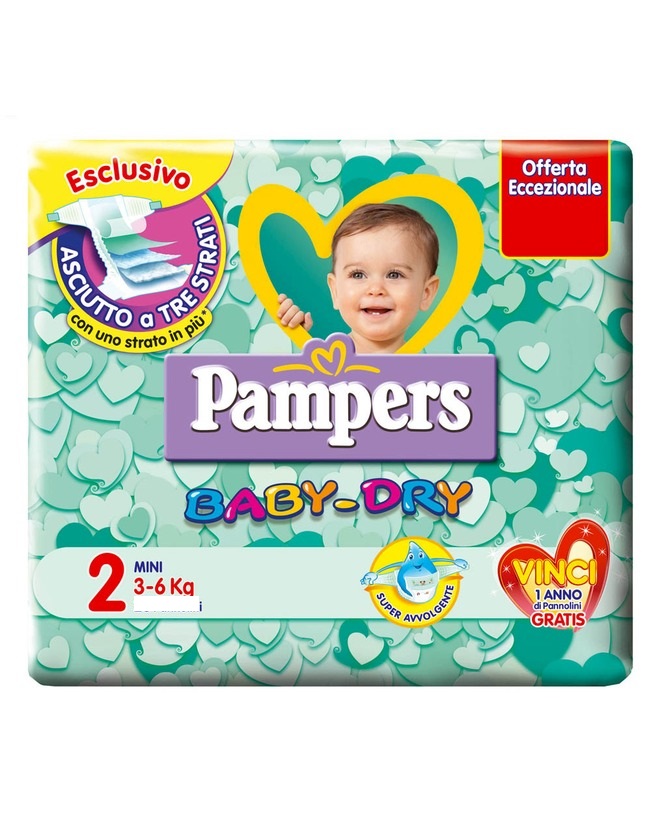 PAMPERS PANNOLINI BABY DRY II MINI      