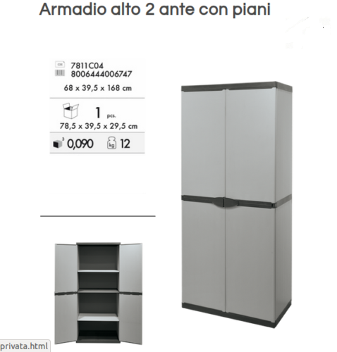 ARMADIO ALTO 4 PIANI E 2 ANTE           