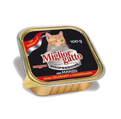 MIGLIOR GATTO 100GR PATE' CON MANZO     