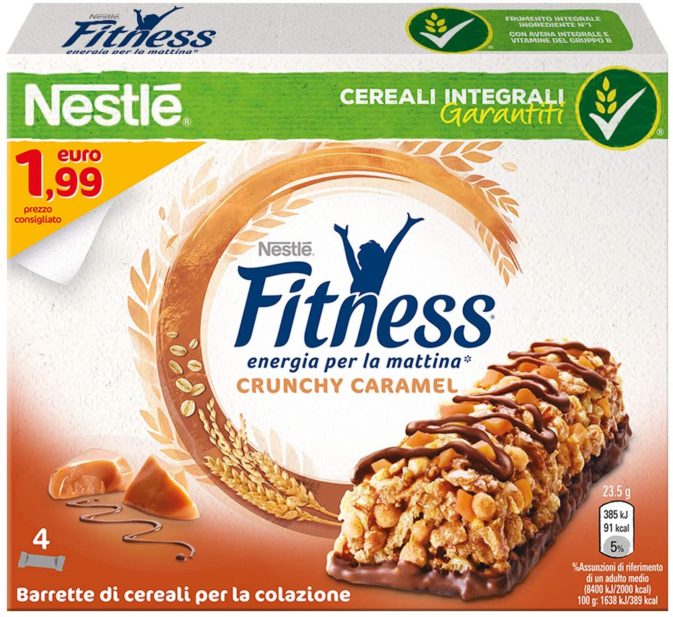 FITNESS BARRETTE 4 PZ CRUNCHY CARAME    