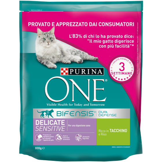 ONE CAT DELICATE TACCHINO RISO  800G    