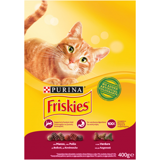 FRISKIES CAT CROCCANT. 400GR MANZO      