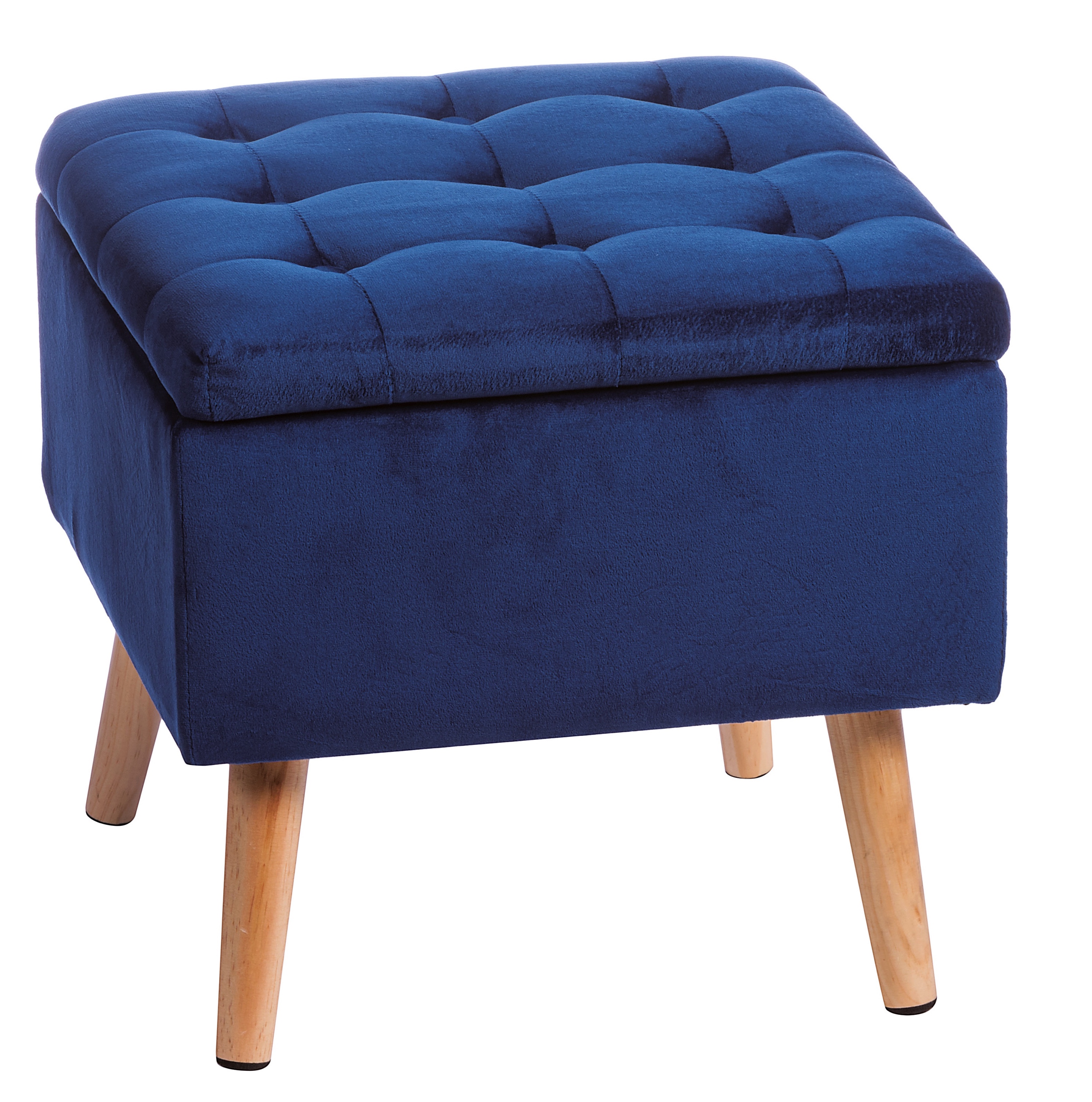 POUF VELL AMAD+CONT BLU 39X39XH39       