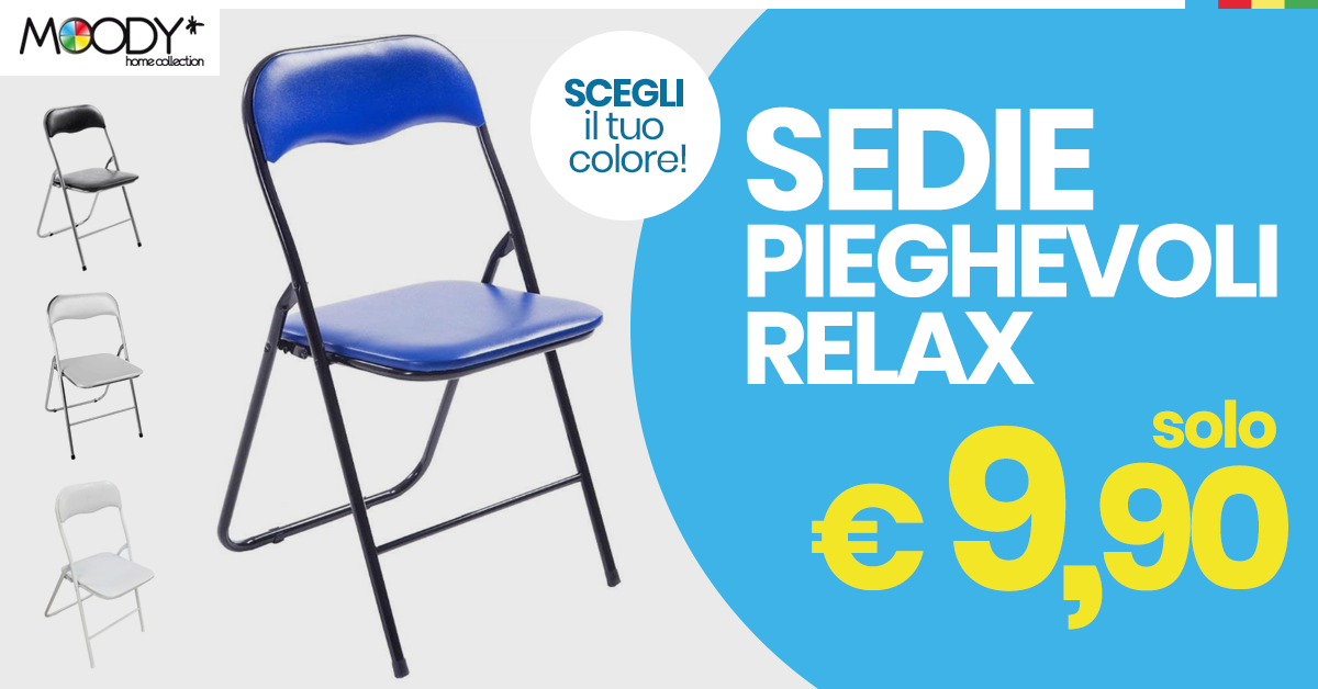 Sedie pieghevoli per risolvere i problemi di spazio!
