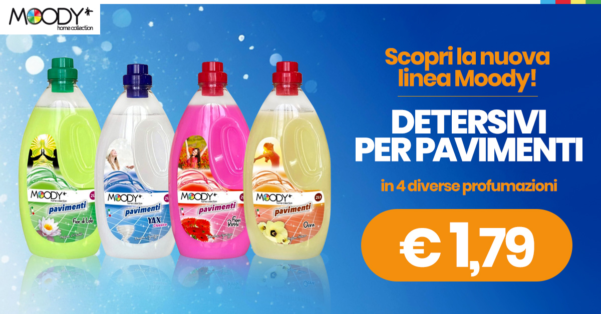 Nuova linea detersivi per pavimenti Moody ora disponibile!